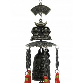 Chiński dzwonek szczęścia wesoły Budda i monety szczęścia feng shui