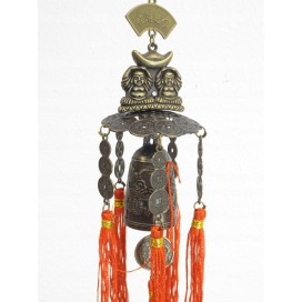 Chiński dzwonek szczęścia wesoły Budda i monety szczęścia feng shui