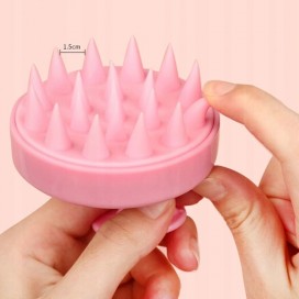 Szczotka masażer do mycia włosów masażu głowy odżywek masek wcierek różowa