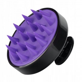 Szczotka masażer do mycia włosów masażu głowy odżywek masek czerń-fiolet