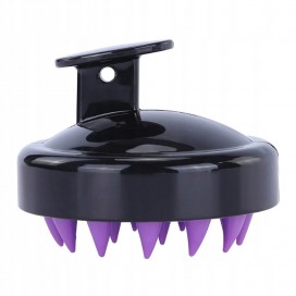 Szczotka masażer do mycia włosów masażu głowy odżywek masek czerń-fiolet